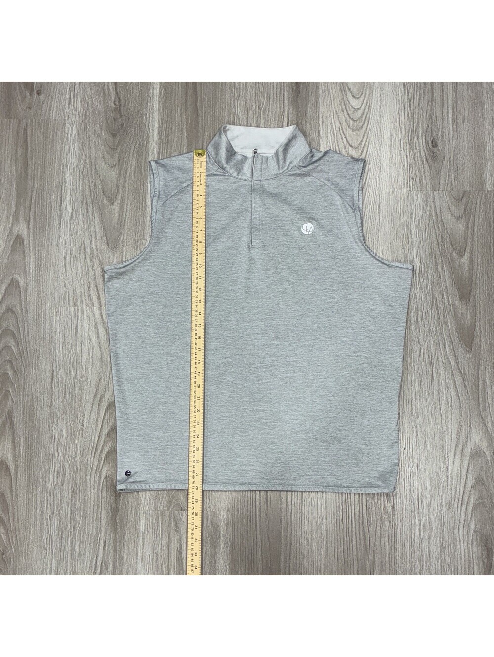 Peter Millar Crown Crafted Quarter Zip Golf Vest Light Gray Mens XL Performance
